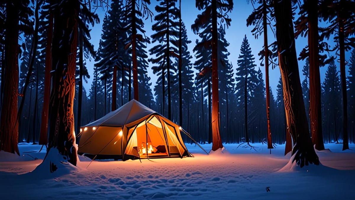 glamping in winter
